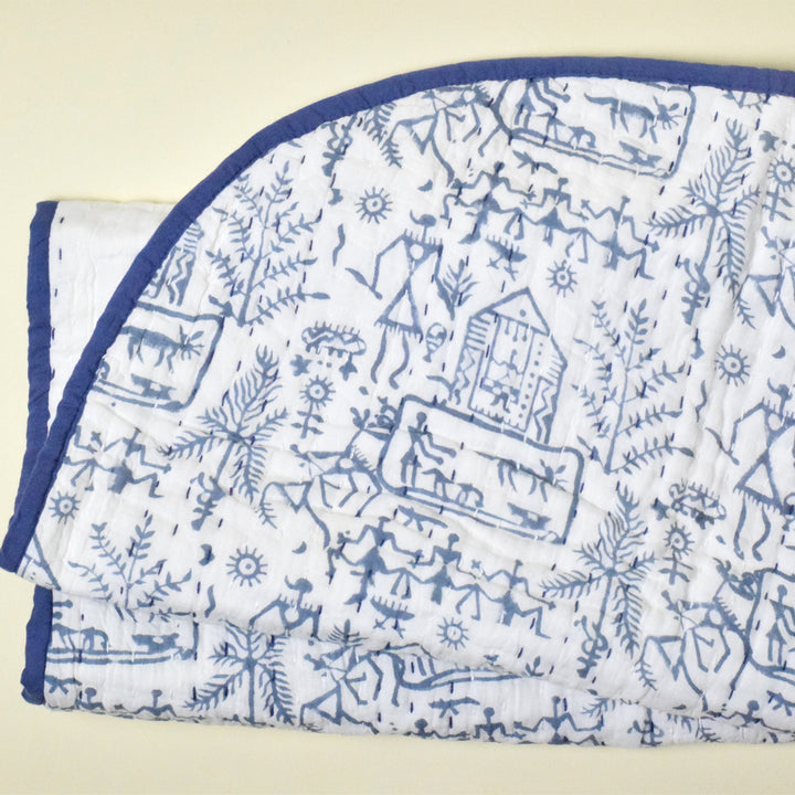 Hand Block Printed Jungle Safari Quilt/Comforter
