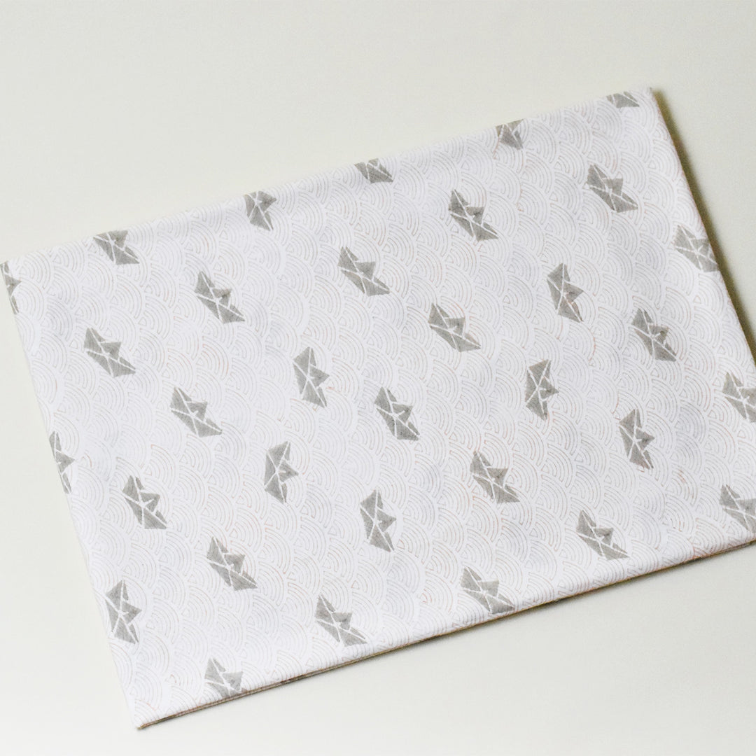 Block Printed Tiny Voyages Crib Sheet