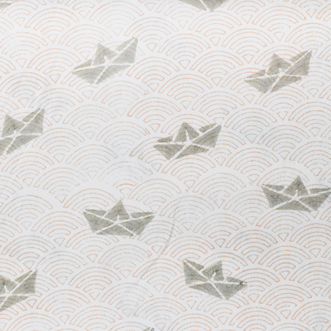 Block Printed Tiny Voyages Crib Sheet