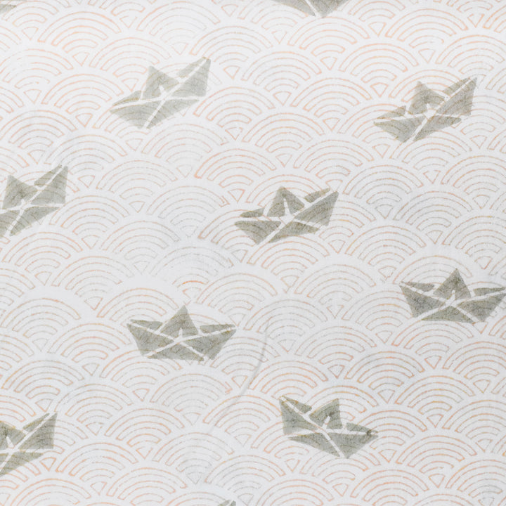 Block Printed Tiny Voyages Crib Sheet