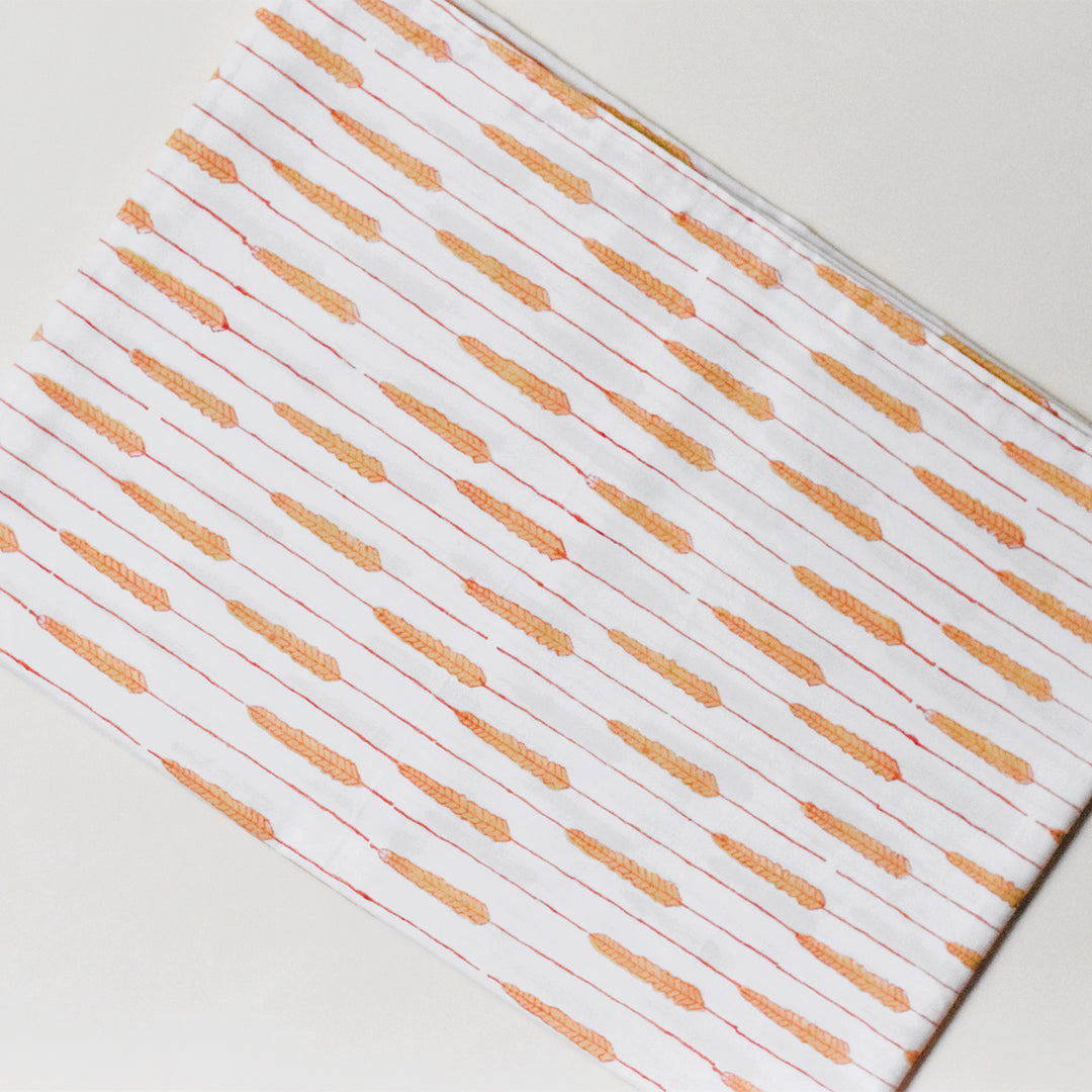Block Printed Harvest Hues Crib Sheet