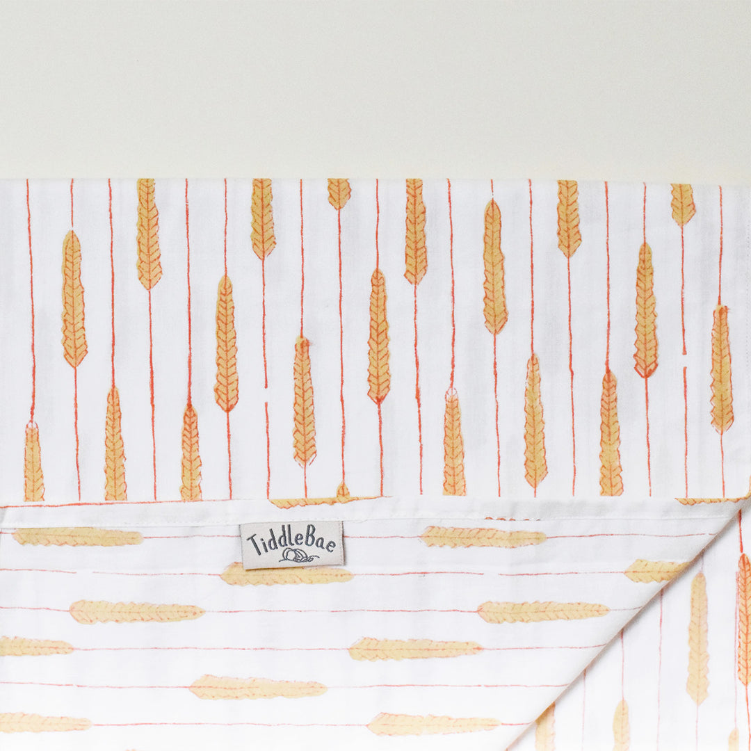 Block Printed Harvest Hues Crib Sheet