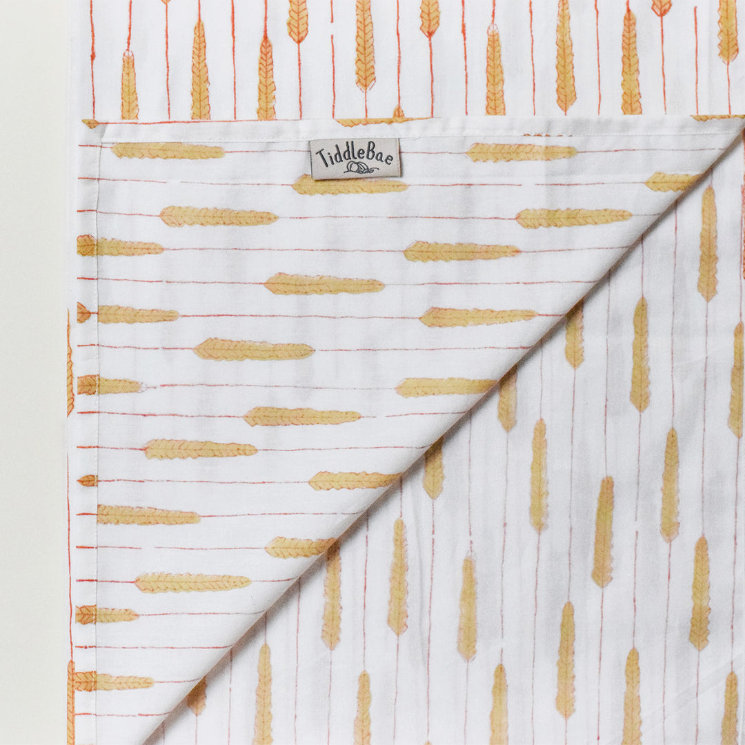 Block Printed Harvest Hues Crib Sheet