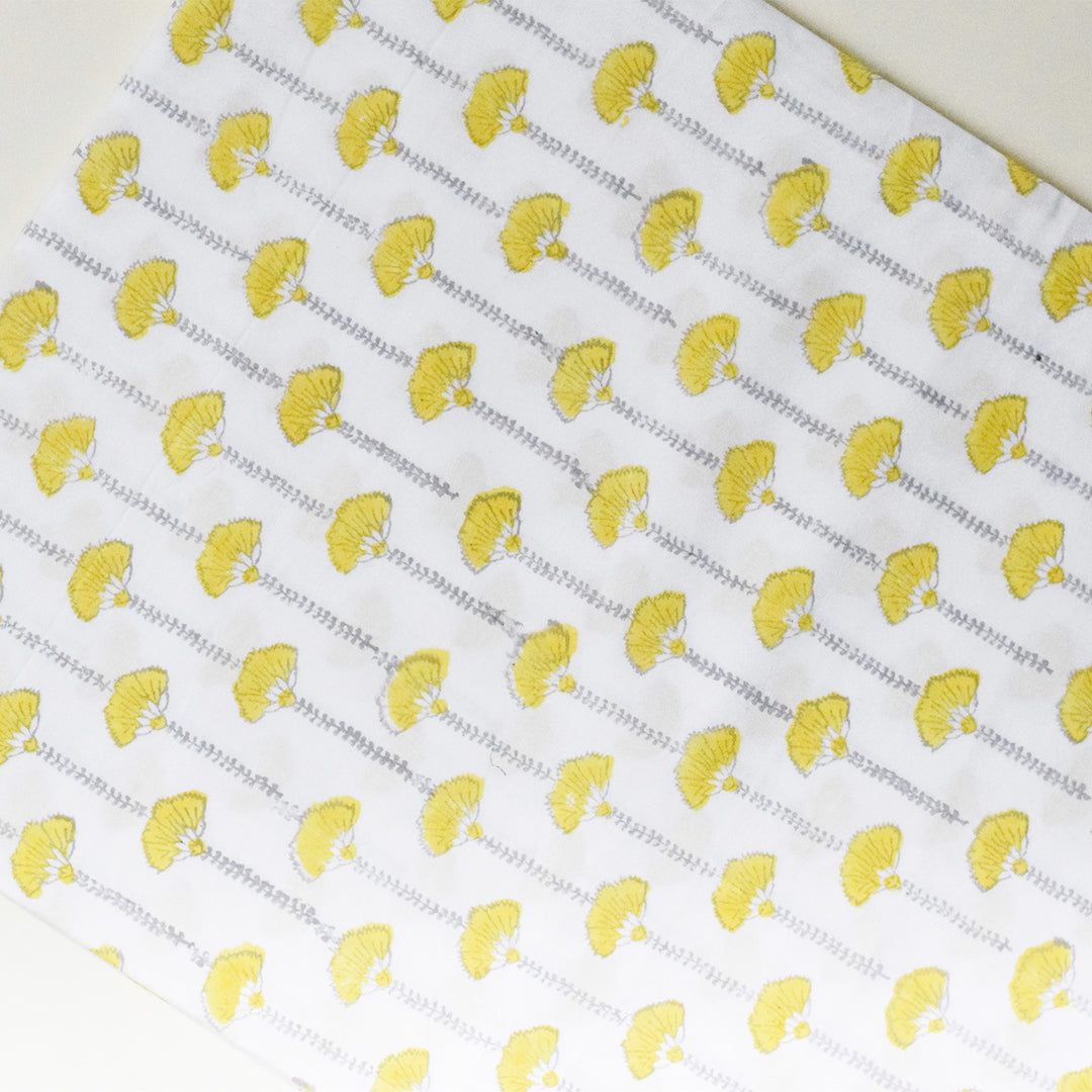 Block Printed Seaside Treasure Crib Sheet