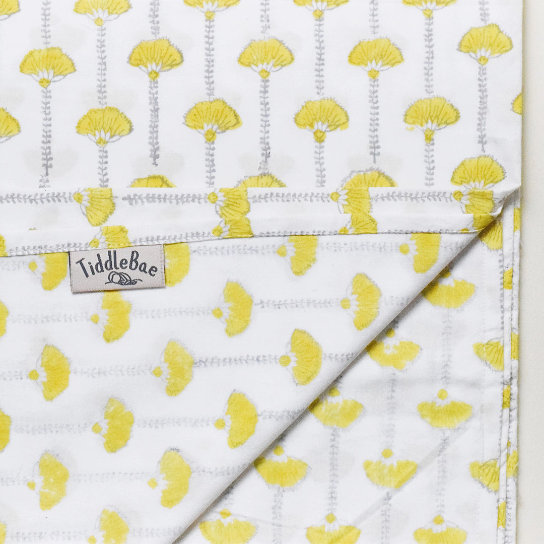 Block Printed Seaside Treasure Crib Sheet