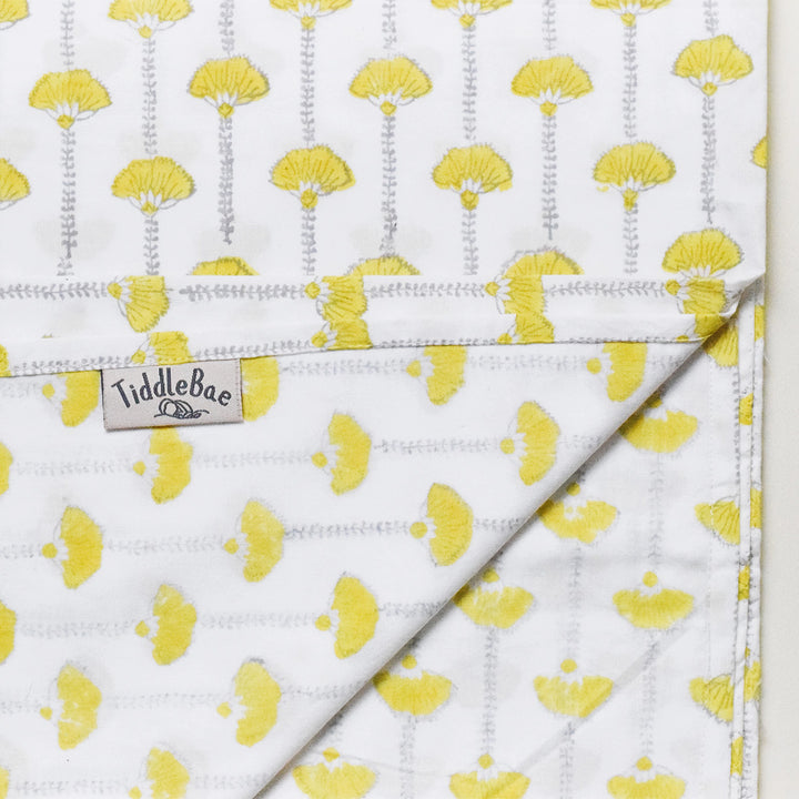 Block Printed Seaside Treasure Crib Sheet