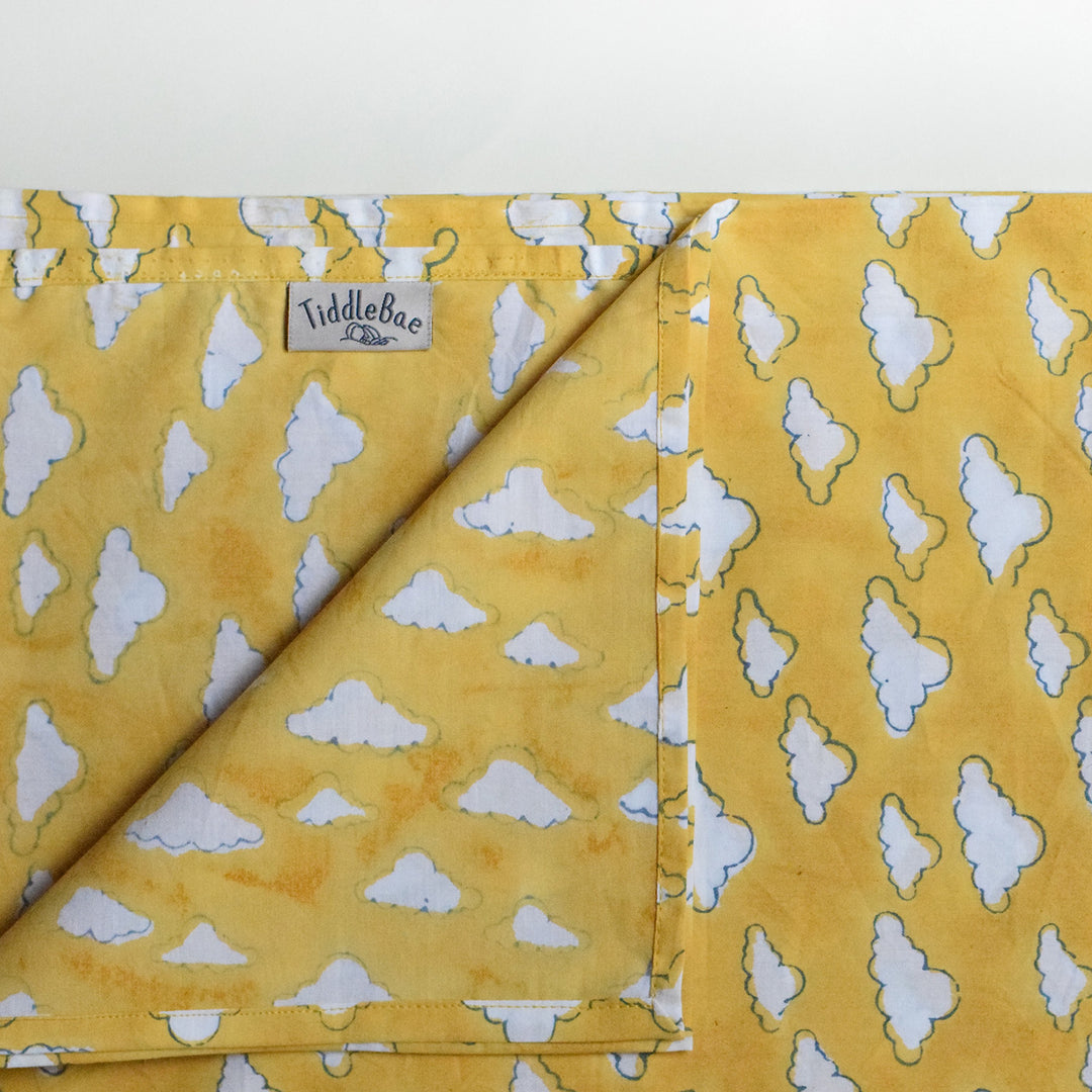 Block Printed Dreams Afloat Crib Sheet