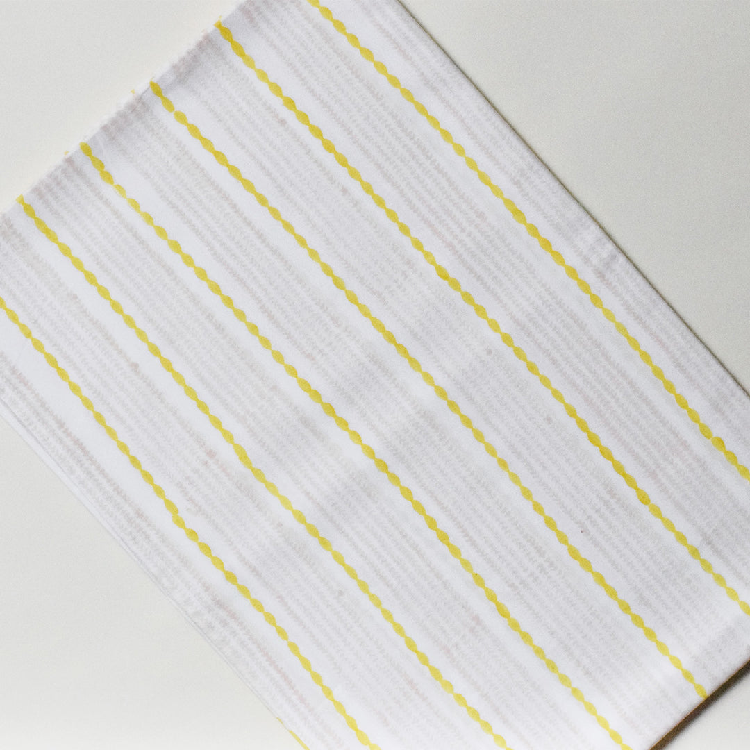Block Printed Calming Currents Crib Sheet