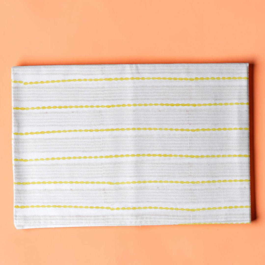 Block Printed Calming Currents Crib Sheet