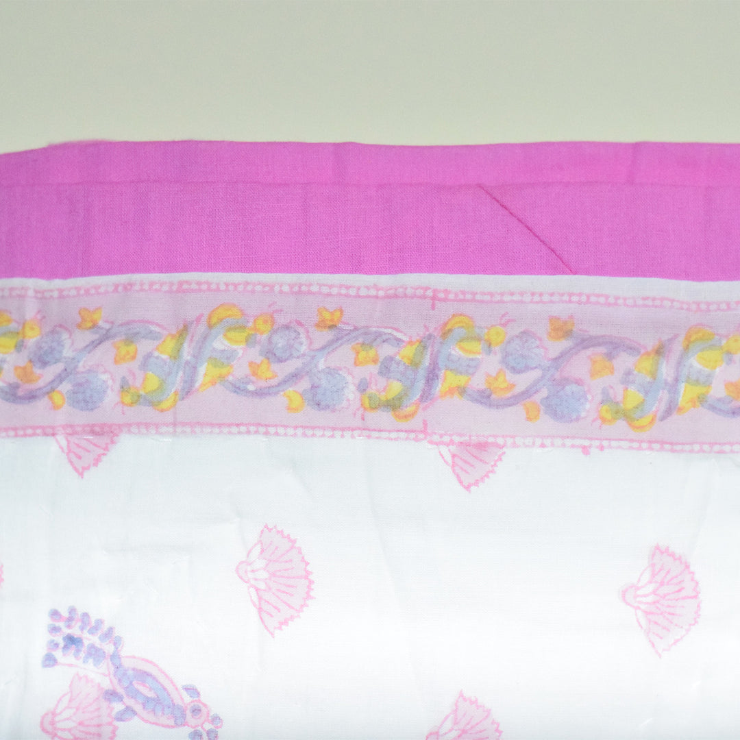 Hand Block Printed Coral Bloom Quilt/Comforter