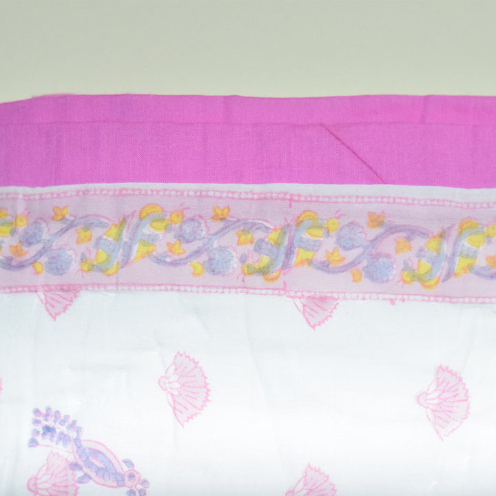 Hand Block Printed Coral Bloom Quilt/Comforter