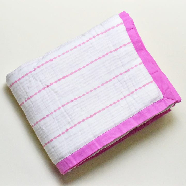 Hand Block Printed Coral Bloom Quilt/Comforter