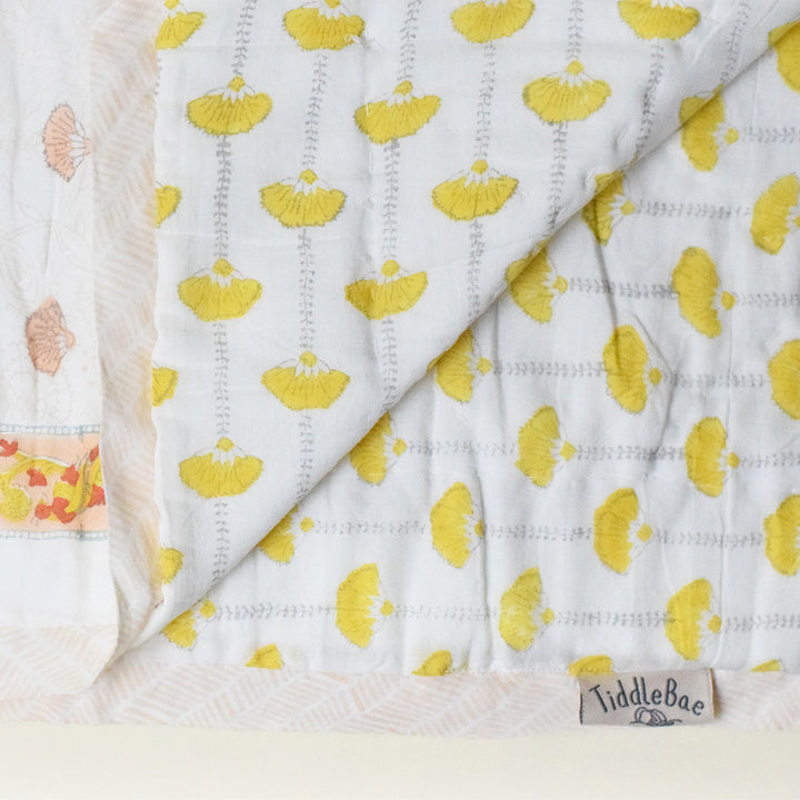 Hand Block Printed Seaside Treasure Quilt/Comforter