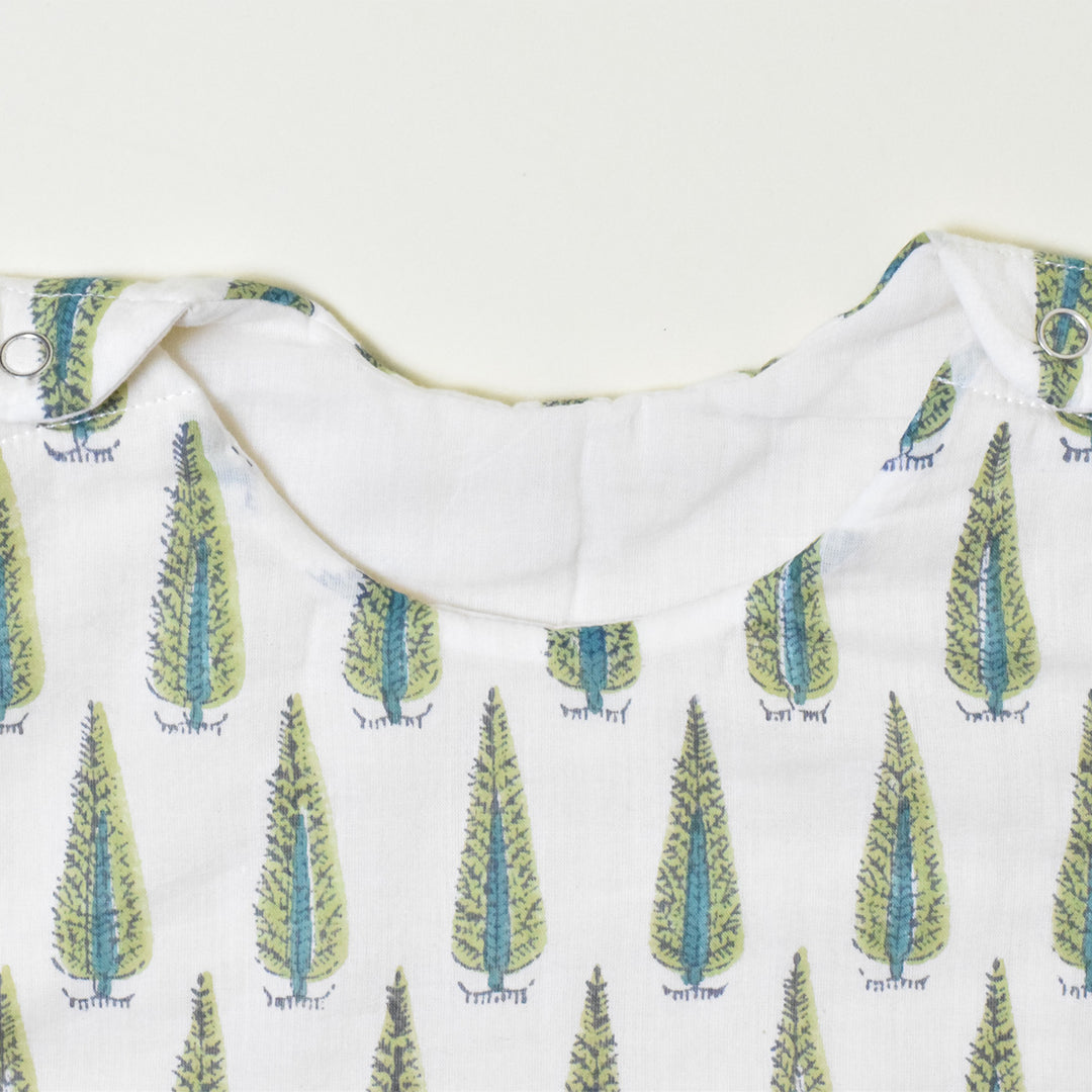 Emerald Canopy Block Printed Sleeping Bag