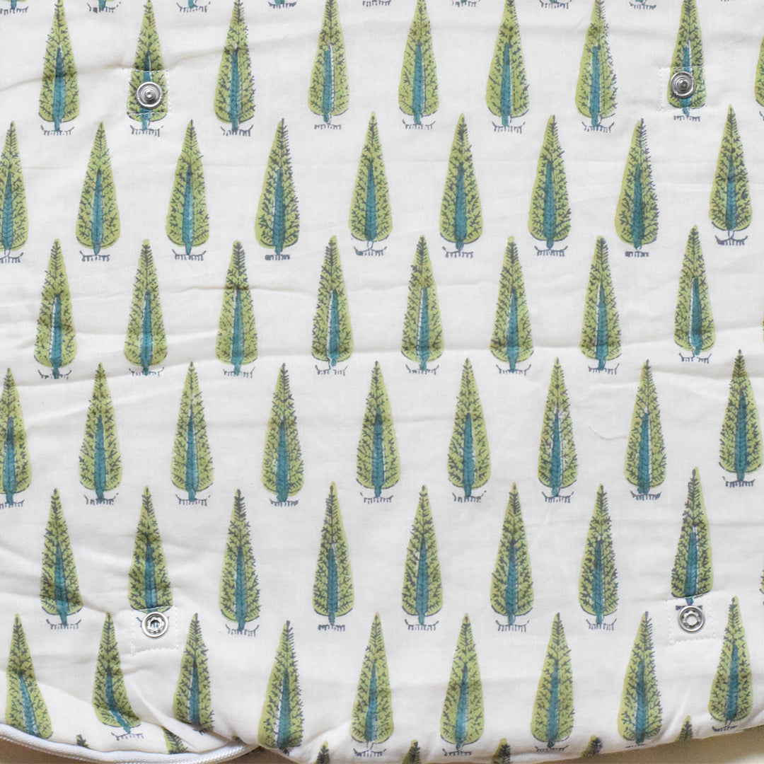 Emerald Canopy Block Printed Sleeping Bag