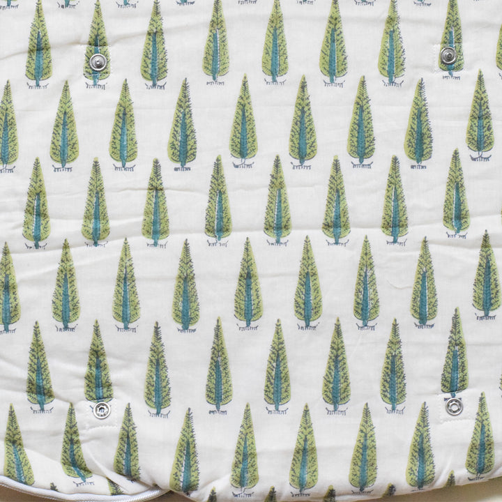 Emerald Canopy Block Printed Sleeping Bag
