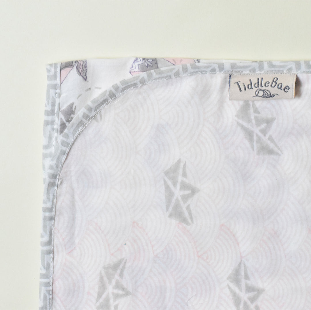 Greyscale Aquarium Block Printed Premium Cotton Baby Dohar