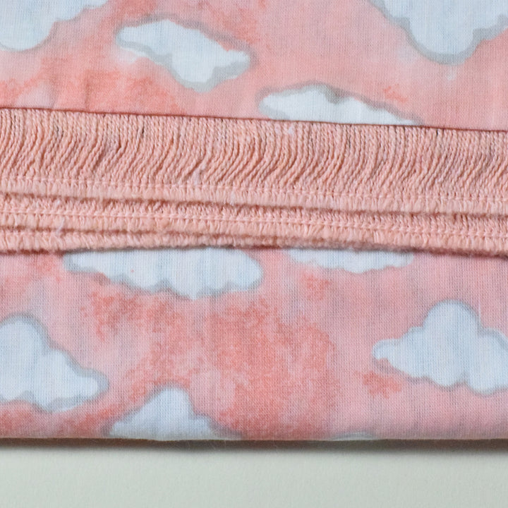 Pink Puffy Block Printed Premium Cotton Baby Dohar