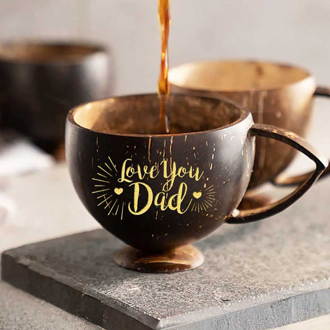 Personalized Handmade Coconut Cup for Beverages - Set of 2