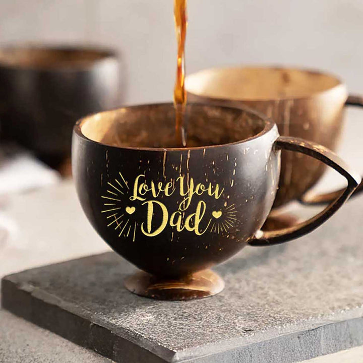 Personalized Handmade Coconut Cup for Beverages - Set of 2