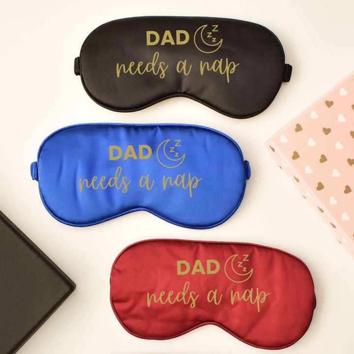 Customized Handmade Printed Dad Needs A Nap Satin Eye Mask