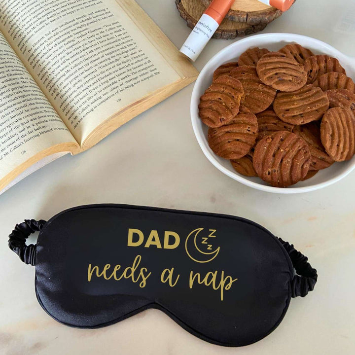 Customized Handmade Printed Dad Needs A Nap Satin Eye Mask