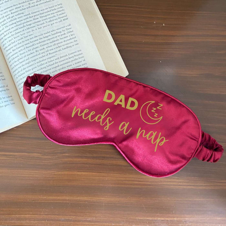 Customized Handmade Printed Dad Needs A Nap Satin Eye Mask