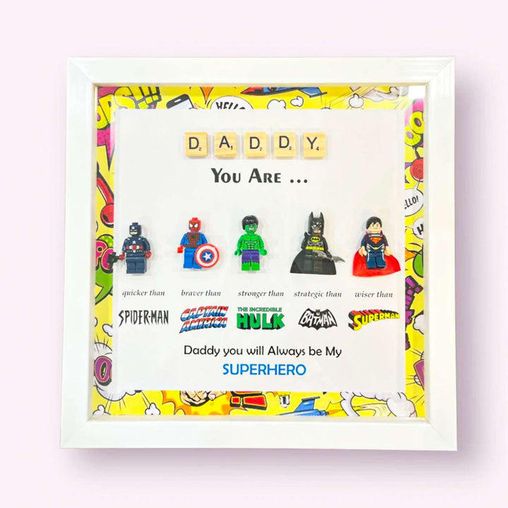 Handmade Printed 3D Lego Superhero Theme Wooden Decorative Plaque