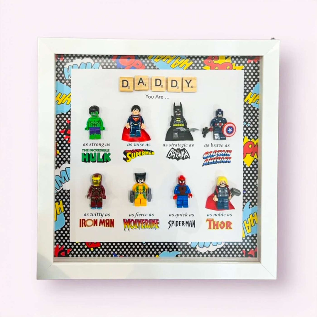 Handmade Printed 3D Lego Superhero Theme Wooden Decorative Plaque