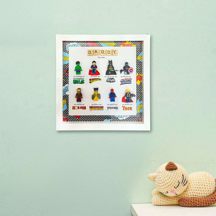 Handmade Printed 3D Lego Superhero Theme Wooden Decorative Plaque