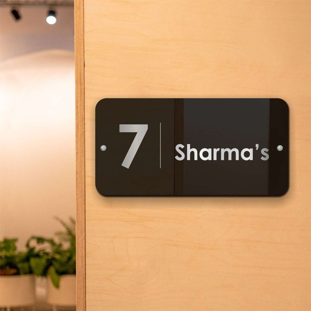 Personalized Black Minimalist Acrylic Name Plate