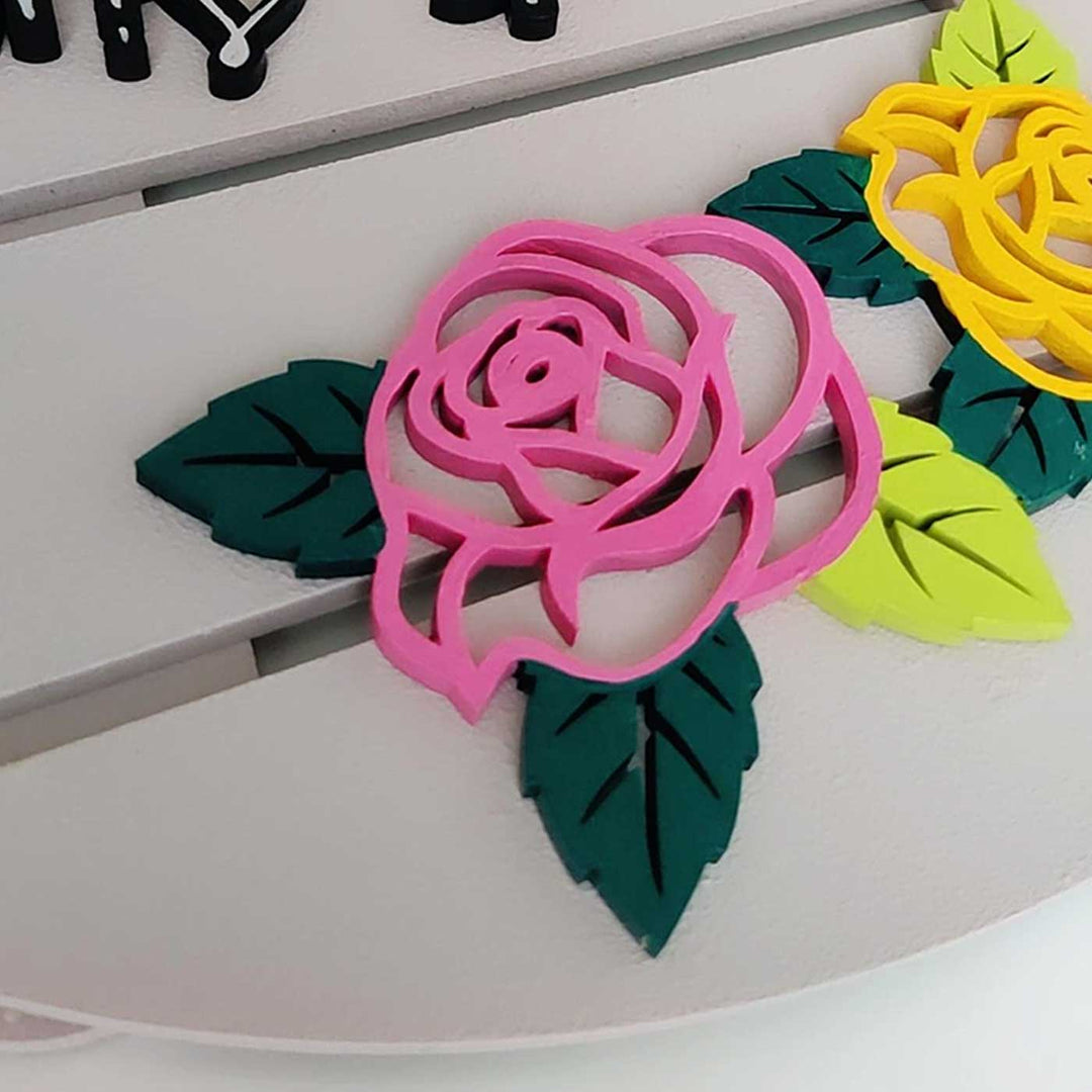 Handcrafted Personalized MDF Floral Nameplate
