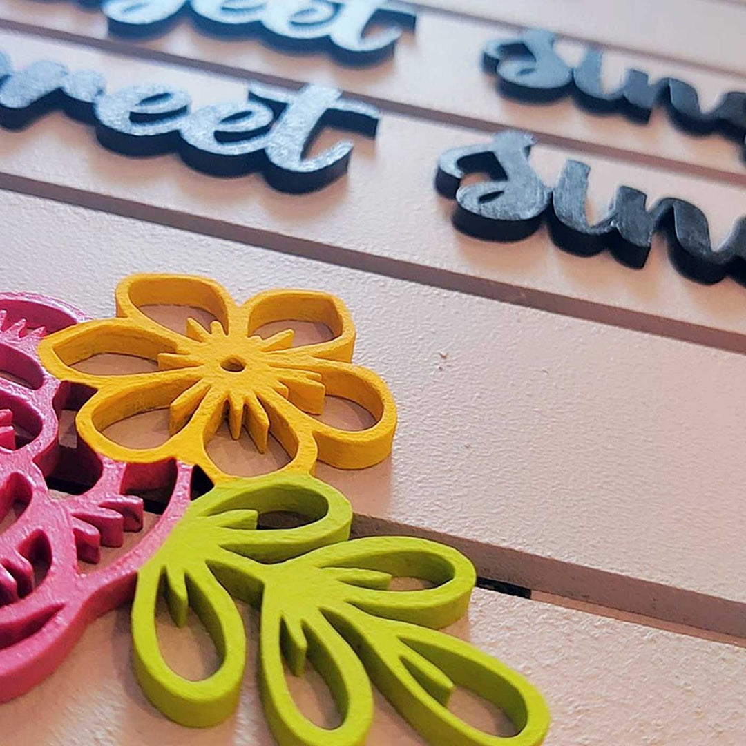 Handcrafted Personalized MDF Floral Nameplate