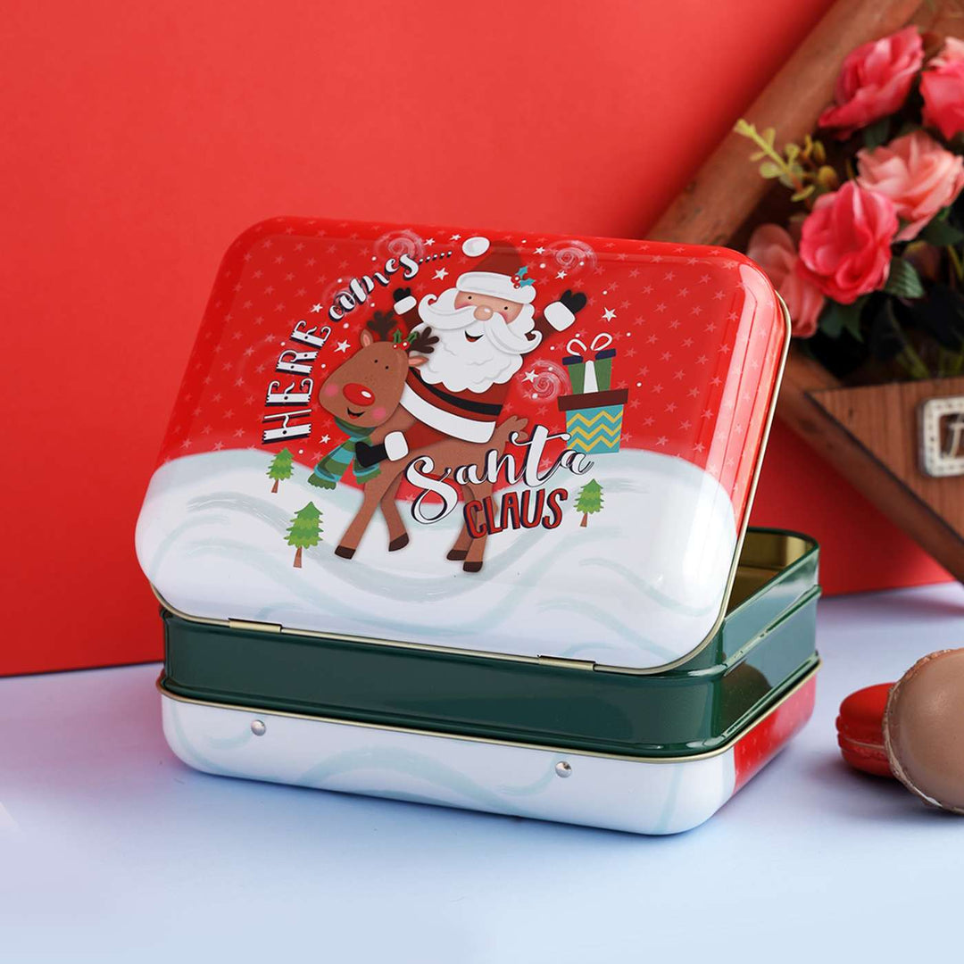 Handmade Cute Christmas Red Metal Box