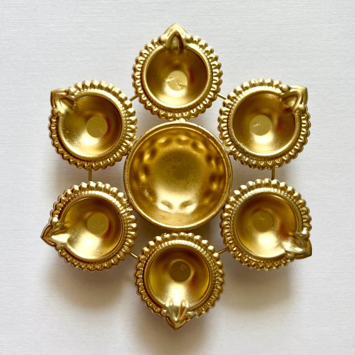 Engraved Diya Design Iron Tealight Holder