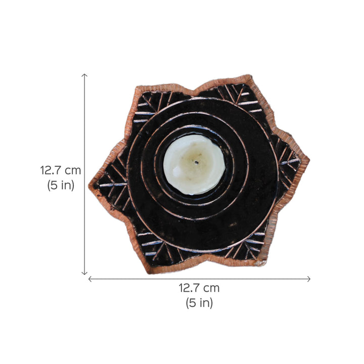 Copper Enamel Tealight Holders I Set of 2