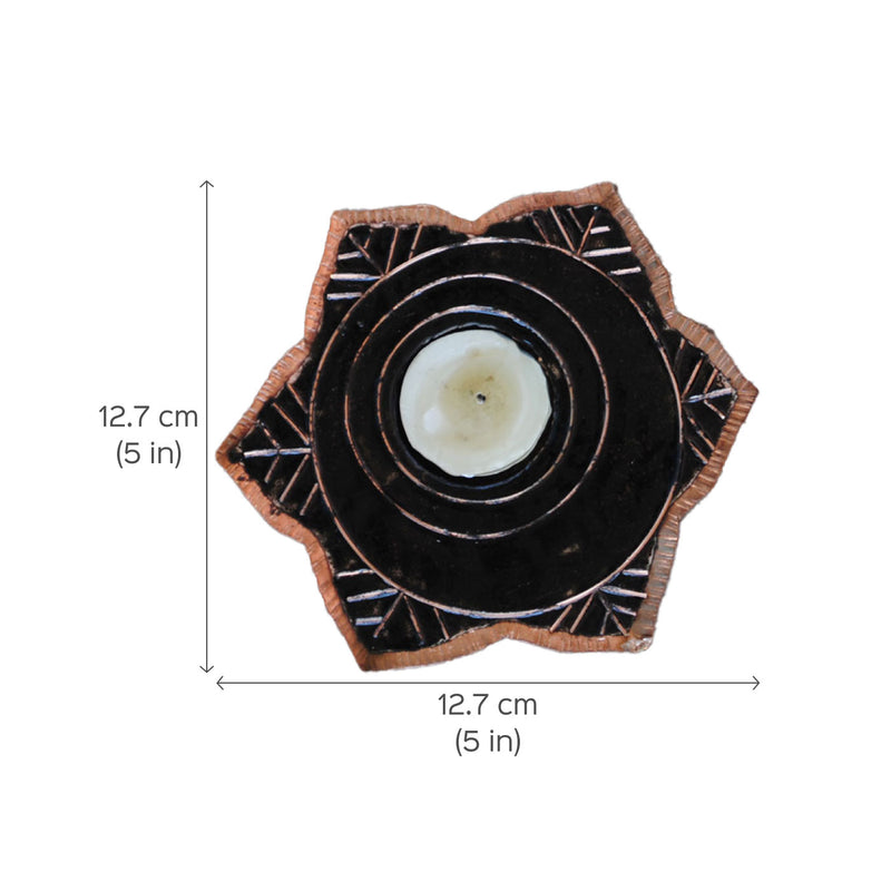 Copper Enamel Tealight Holders I Set of 2