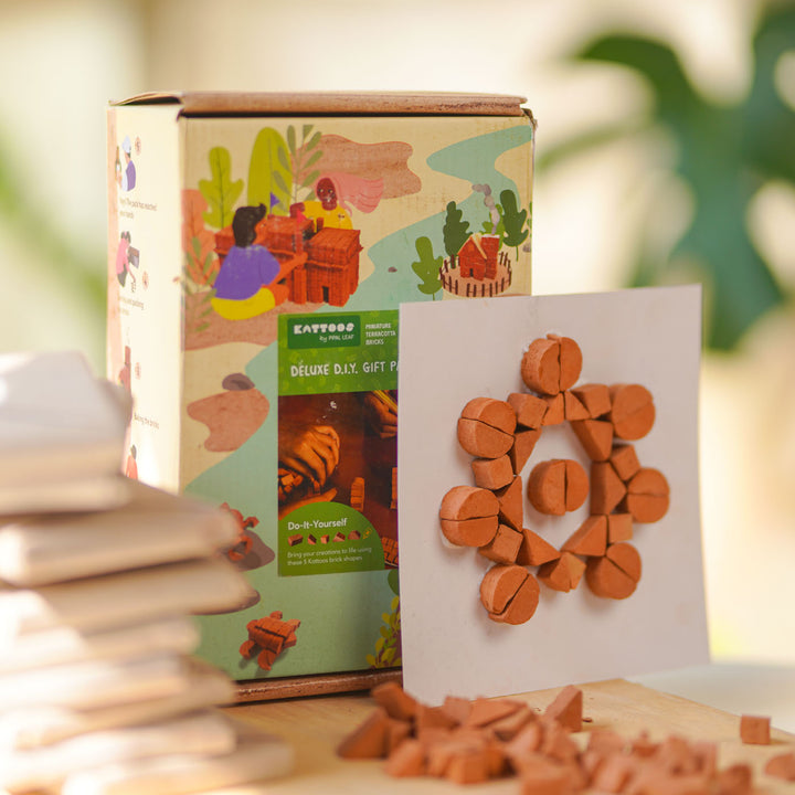 138 Assorted Bricks | Terracotta Minature Bricks DIY Construction Kit Gift Pack | Suitable For Age 4+ Years