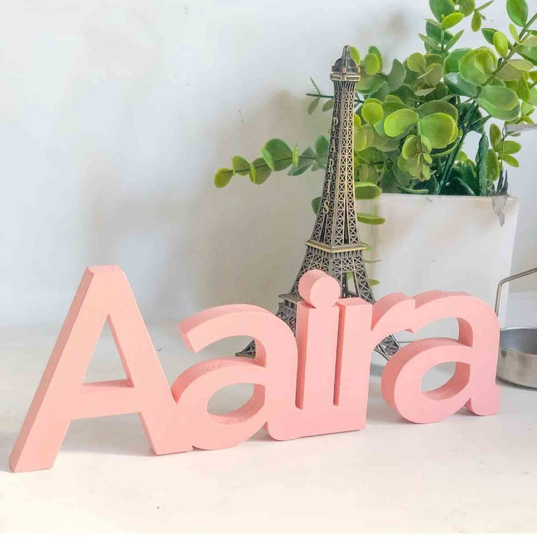 Hand Painted Wooden Cutout Desk Name Plate
