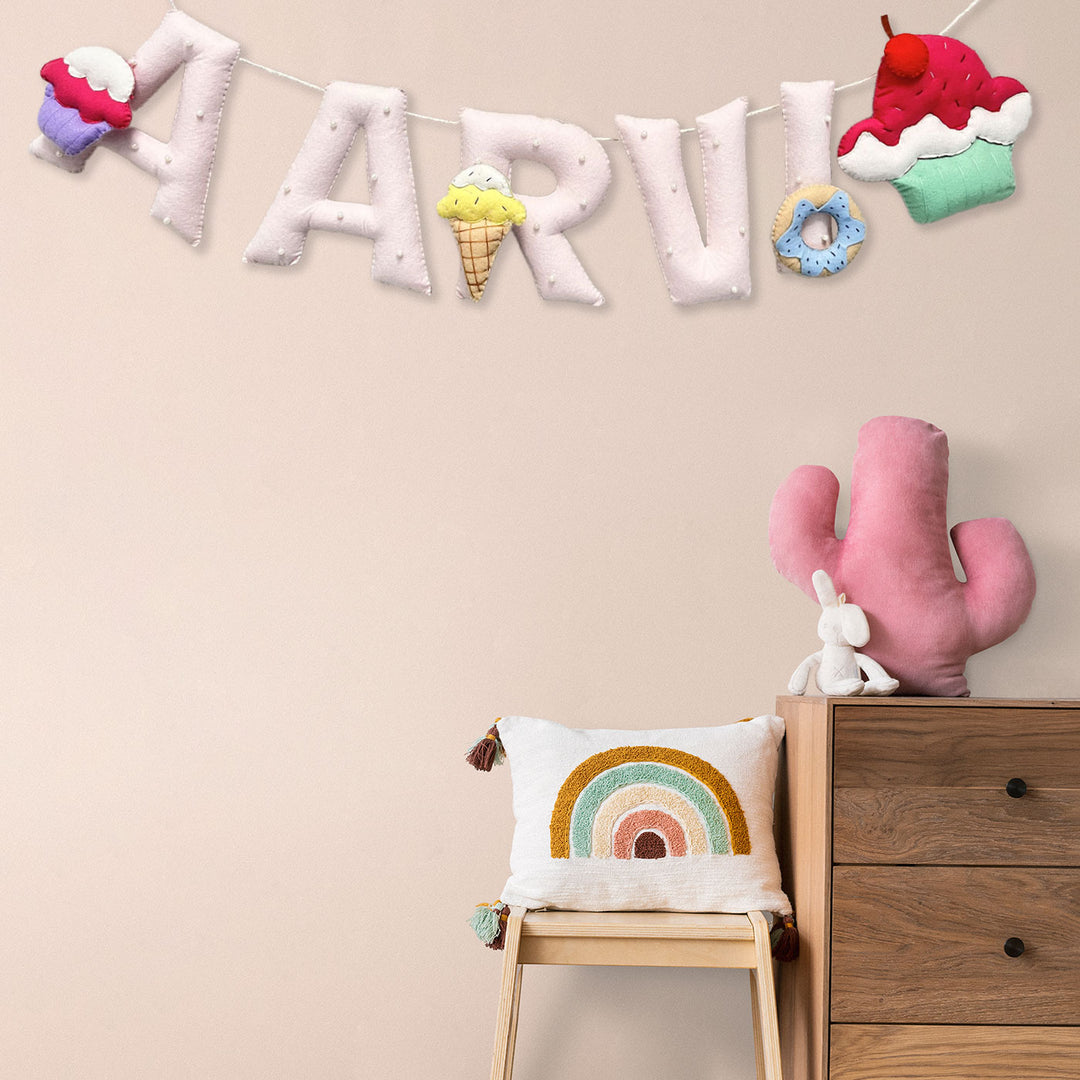 Handcrafted Personalized Cupcake Bunting For Kids
