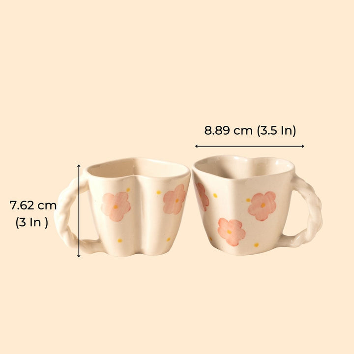 Handpainted Dil Mil Heart Shape Mug | Set of 2