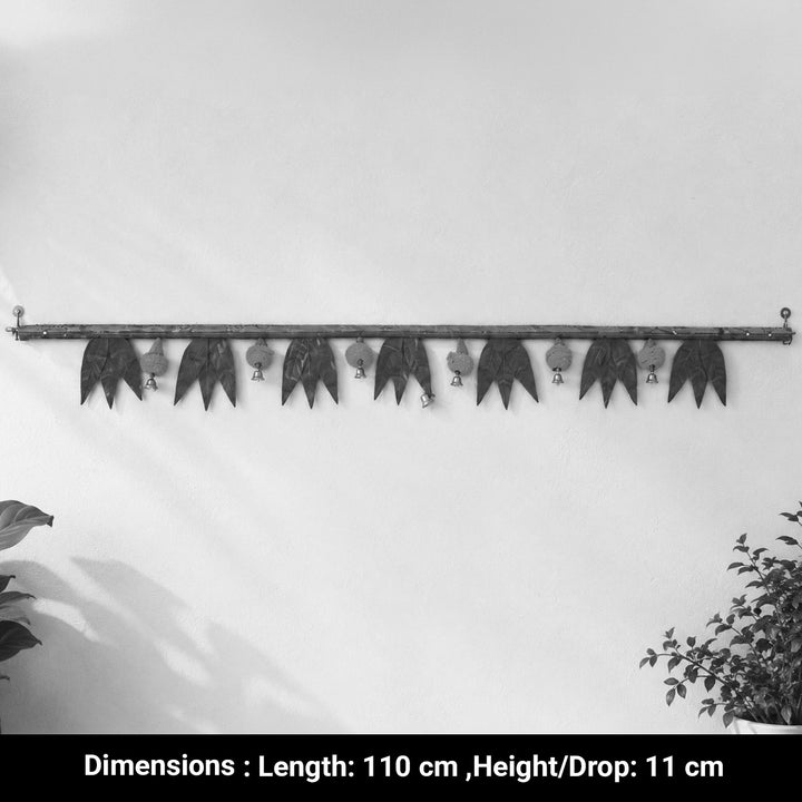 "Utsav" Handcrafted Mango Leaf Bamboo Toran for Diwali Decor