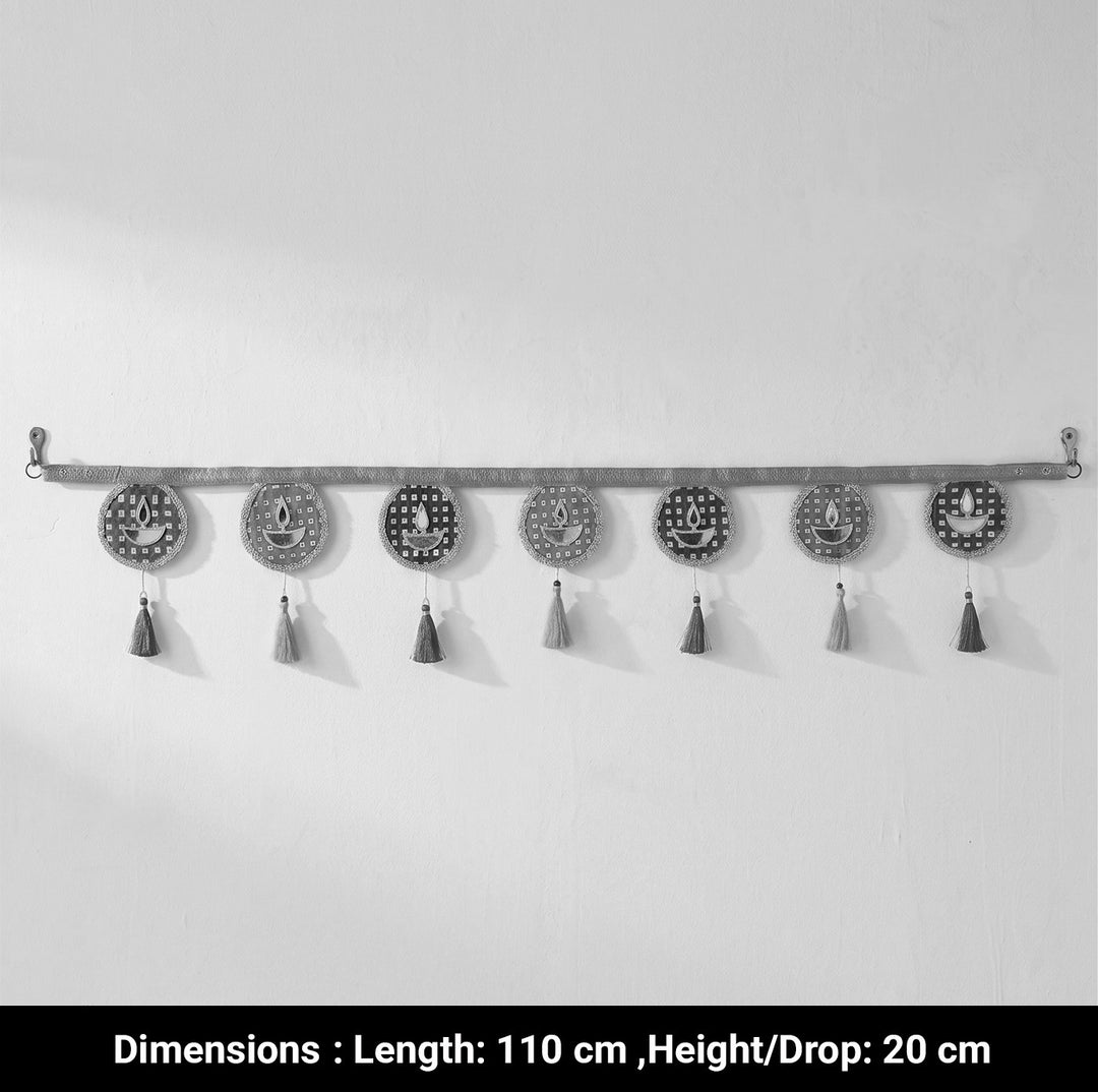 Deepam Handcrafted Diya Motif Bamboo Toran For Festive Decor