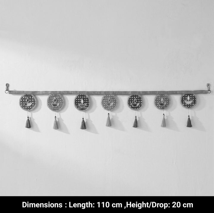 Deepam Handcrafted Diya Motif Bamboo Toran For Festive Decor