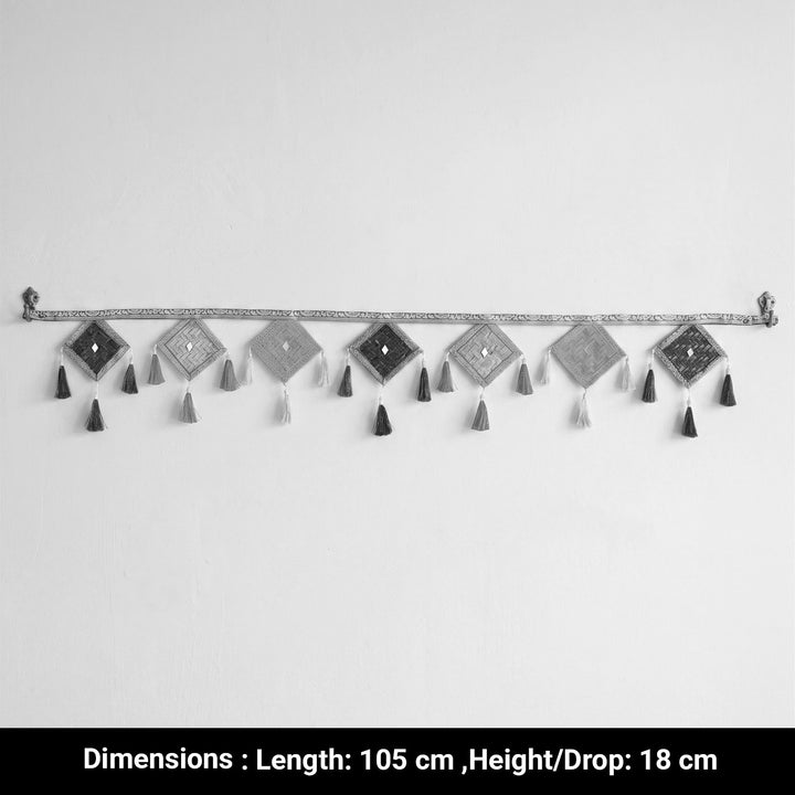 Patang Handcrafted Kite Bamboo Toran With Tassels For Festive Decor