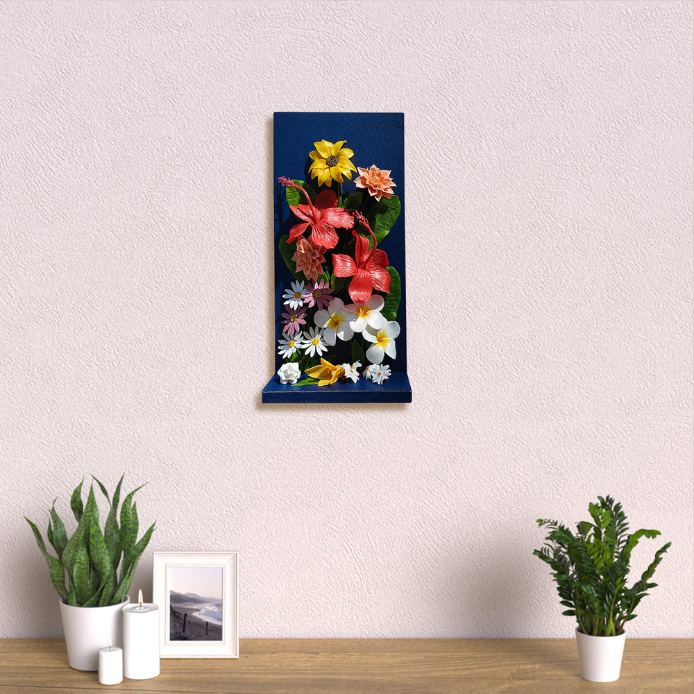 Handcrafted Personalized Floral Bouquet With Wooden Base - Zwende