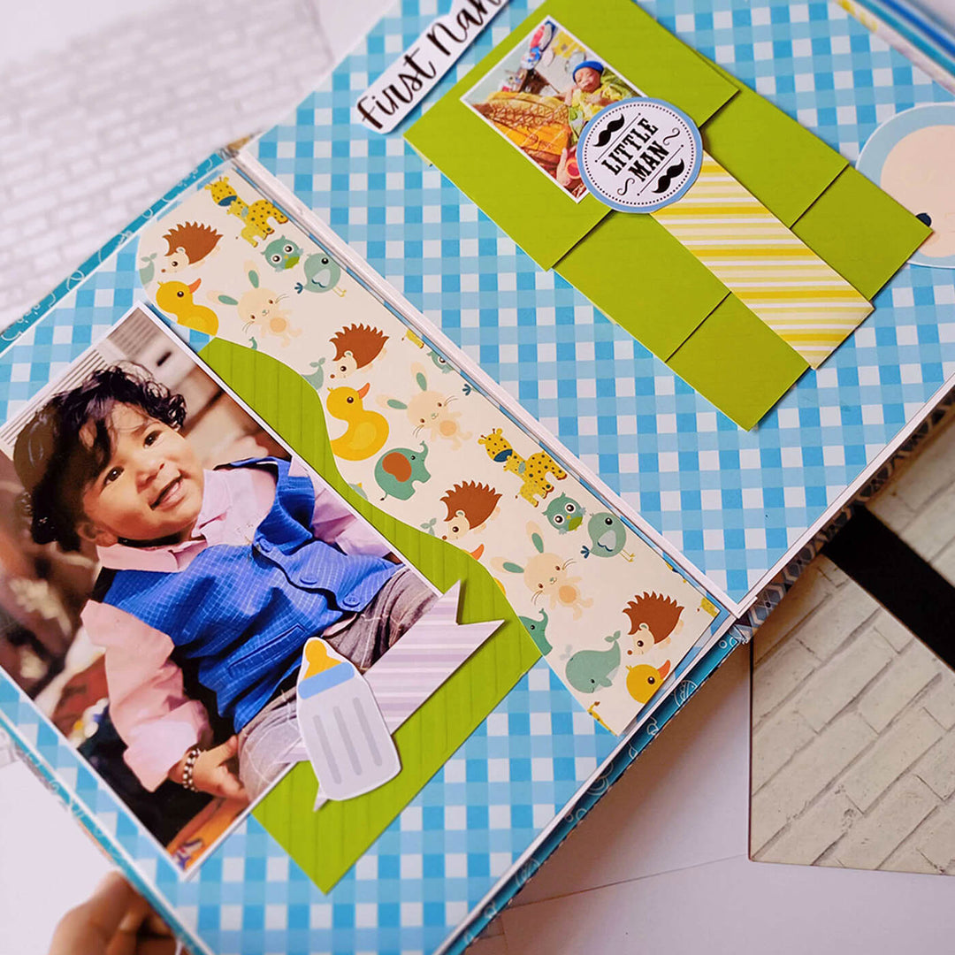 Handcrafted Baby Boy Scrapbook Personalized With Your Photos & Messages