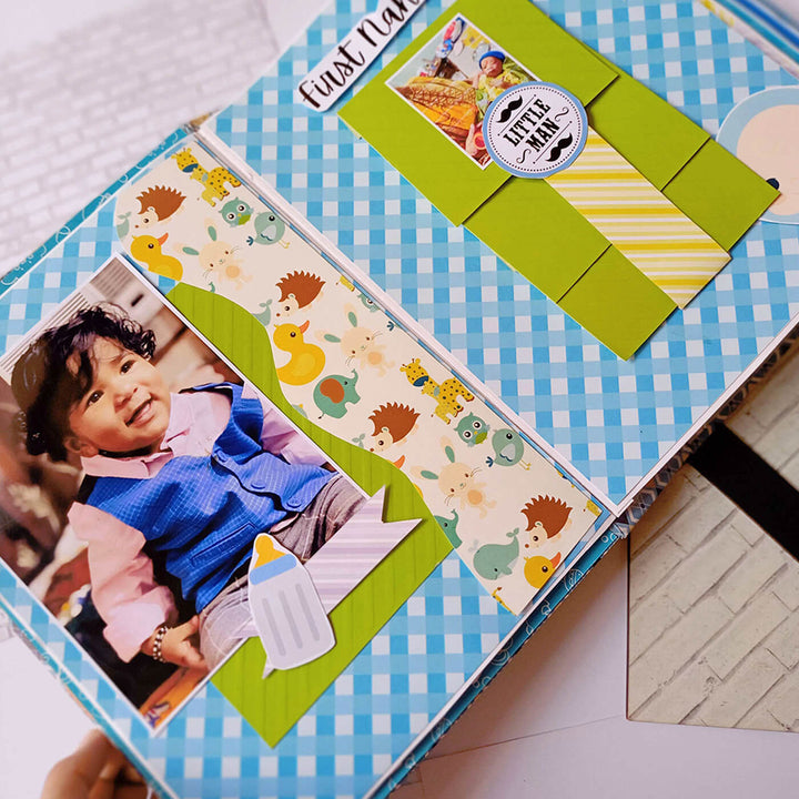 Handcrafted Baby Boy Scrapbook Personalized With Your Photos & Messages