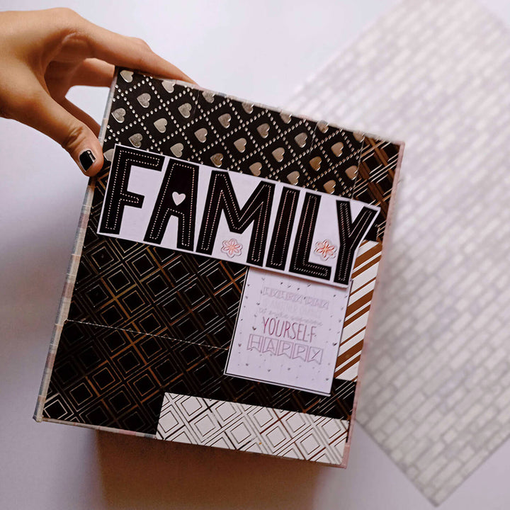 Handcrafted Gold & Silver Embossed Scrapbook Personalized With Your Photos & Messages
