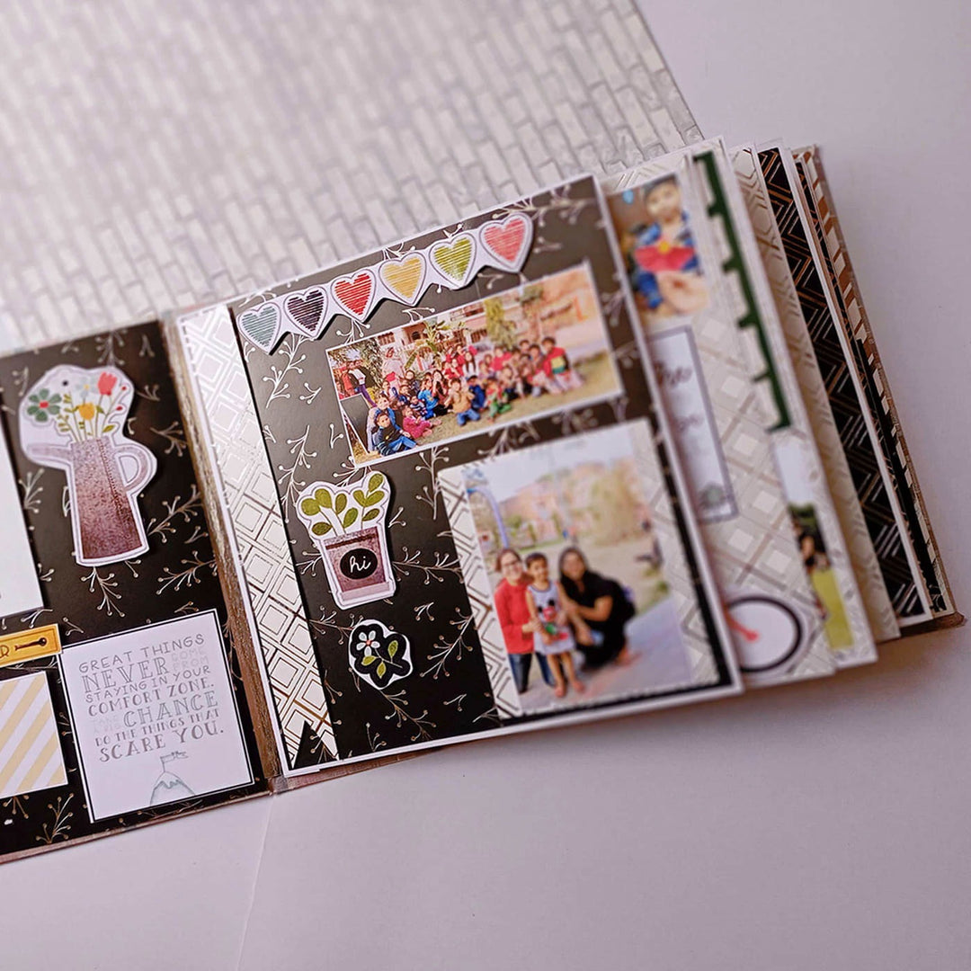Handcrafted Gold & Silver Embossed Scrapbook Personalized With Your Photos & Messages